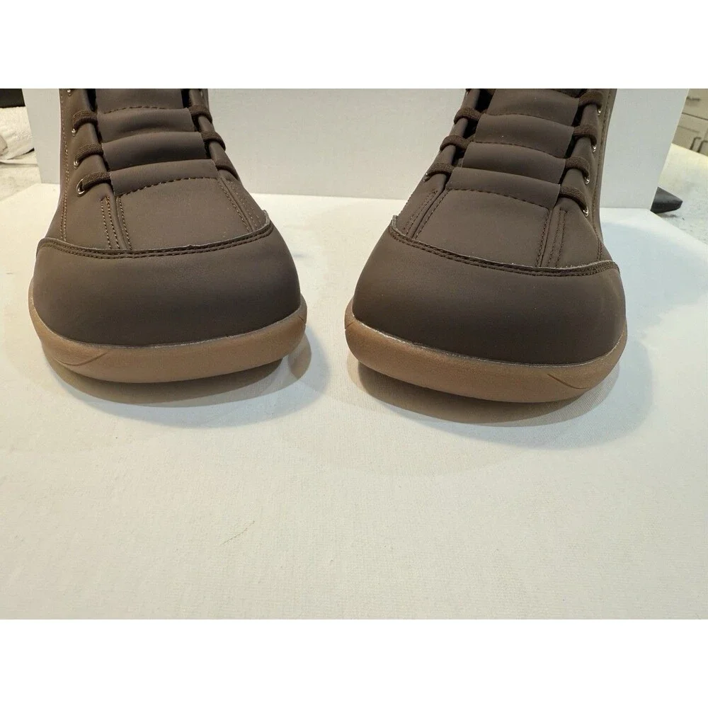 HOBIBEAR Leather Barefoot Boots Zero-Drop Minimalist Wide Width Shoes 42 Unisex